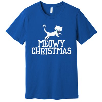 Meowy Christmas Cat Cute Meaningful Gift Premium T-Shirt