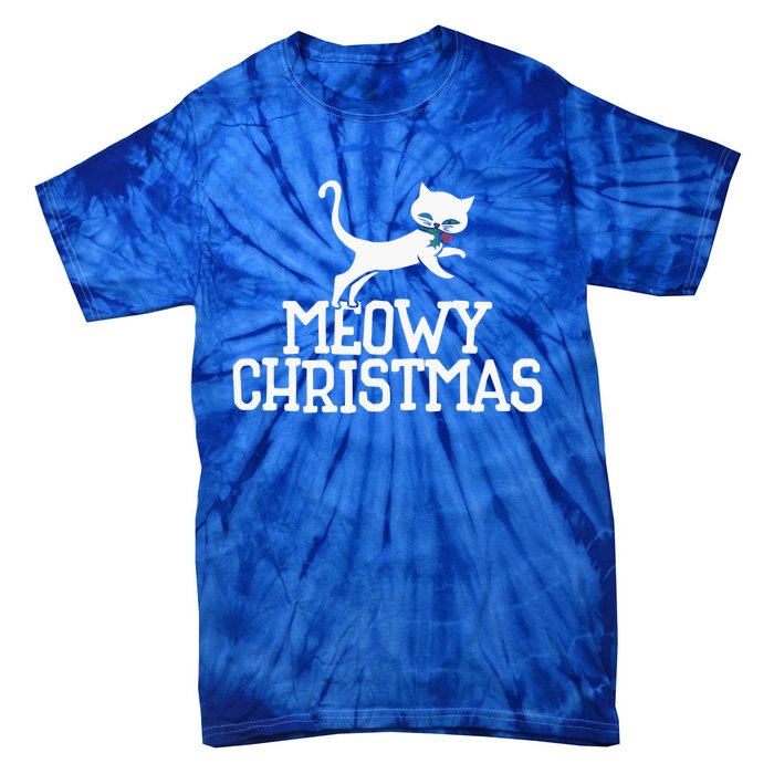 Meowy Christmas Cat Cute Meaningful Gift Tie-Dye T-Shirt