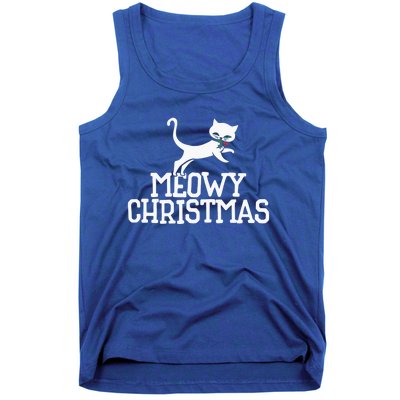 Meowy Christmas Cat Cute Meaningful Gift Tank Top