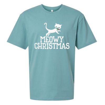 Meowy Christmas Cat Cute Meaningful Gift Sueded Cloud Jersey T-Shirt