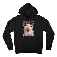 Meme Cat Certified Freak Eat Cement Cursed Cat Funny Hoodie