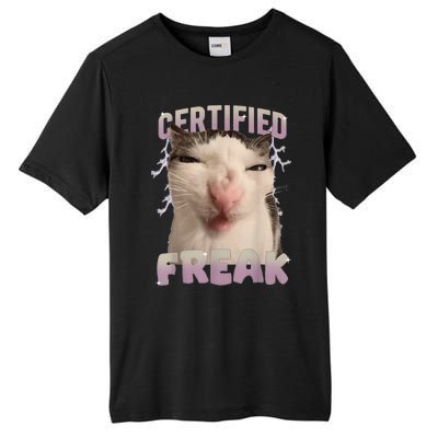 Meme Cat Certified Freak Eat Cement Cursed Cat Funny Tall Fusion ChromaSoft Performance T-Shirt