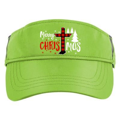 Merry Christmas Christians Buffalo Plaid Meaningful Gift Adult Drive Performance Visor