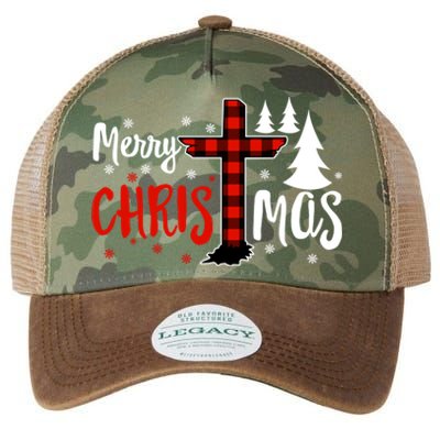 Merry Christmas Christians Buffalo Plaid Meaningful Gift Legacy Tie Dye Trucker Hat