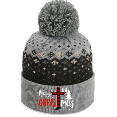 Merry Christmas Christians Buffalo Plaid Meaningful Gift The Baniff Cuffed Pom Beanie