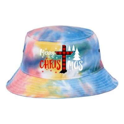 Merry Christmas Christians Buffalo Plaid Meaningful Gift Tie Dye Newport Bucket Hat