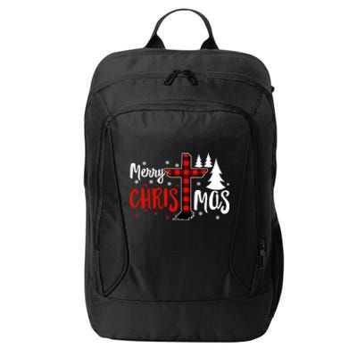 Merry Christmas Christians Buffalo Plaid Meaningful Gift City Backpack