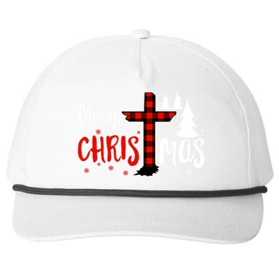 Merry Christmas Christians Buffalo Plaid Meaningful Gift Snapback Five-Panel Rope Hat