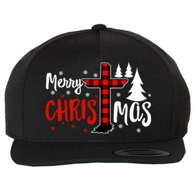 Merry Christmas Christians Buffalo Plaid Meaningful Gift Wool Snapback Cap