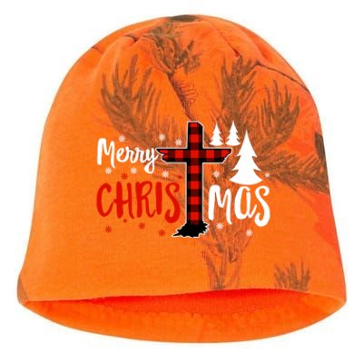 Merry Christmas Christians Buffalo Plaid Meaningful Gift Kati - Camo Knit Beanie