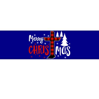 Merry Christmas Christians Buffalo Plaid Meaningful Gift Bumper Sticker