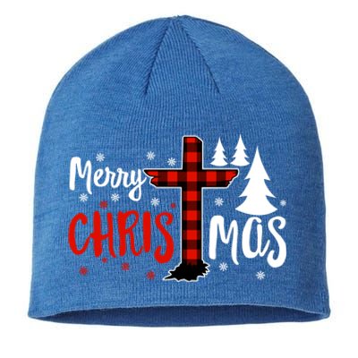 Merry Christmas Christians Buffalo Plaid Meaningful Gift Sustainable Beanie