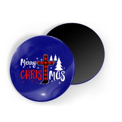 Merry Christmas Christians Buffalo Plaid Meaningful Gift Magnet