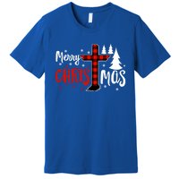 Merry Christmas Christians Buffalo Plaid Meaningful Gift Premium T-Shirt