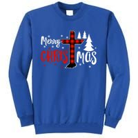 Merry Christmas Christians Buffalo Plaid Meaningful Gift Tall Sweatshirt