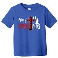 Merry Christmas Christians Buffalo Plaid Meaningful Gift Toddler T-Shirt