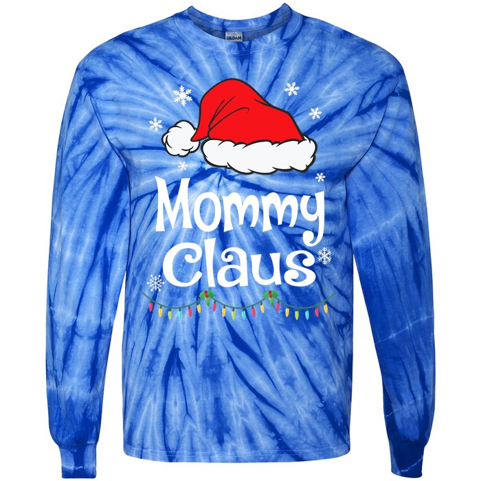 Mommy Claus Cool Gift Christmas Pajama Family Matching Xmas Gift Tie-Dye Long Sleeve Shirt