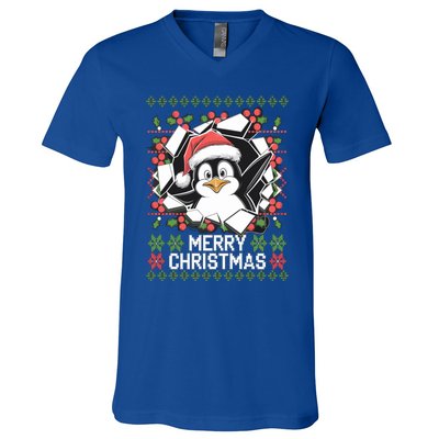 Merry Christmas Cute Penguin Costume Xmas Celebration Gift V-Neck T-Shirt