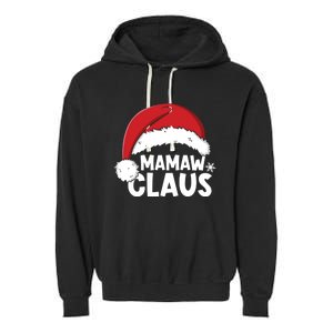 Mamaw Claus Christmas Family Matching Pajamas Xmas Santa Gift Garment-Dyed Fleece Hoodie