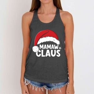 Mamaw Claus Christmas Family Matching Pajamas Xmas Santa Gift Women's Knotted Racerback Tank