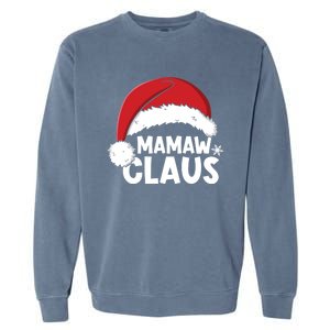 Mamaw Claus Christmas Family Matching Pajamas Xmas Santa Gift Garment-Dyed Sweatshirt