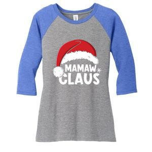 Mamaw Claus Christmas Family Matching Pajamas Xmas Santa Gift Women's Tri-Blend 3/4-Sleeve Raglan Shirt