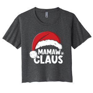 Mamaw Claus Christmas Family Matching Pajamas Xmas Santa Gift Women's Crop Top Tee