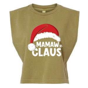 Mamaw Claus Christmas Family Matching Pajamas Xmas Santa Gift Garment-Dyed Women's Muscle Tee