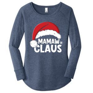 Mamaw Claus Christmas Family Matching Pajamas Xmas Santa Gift Women's Perfect Tri Tunic Long Sleeve Shirt