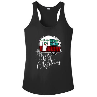 Merry Christmas Camper RV Camping XMas Gift Ladies PosiCharge Competitor Racerback Tank