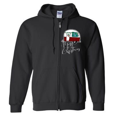 Merry Christmas Camper RV Camping XMas Gift Full Zip Hoodie