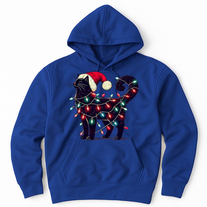 Meowy Catmas Christmas Cat Kitten Santa Hat Xmas Family Gift Hoodie