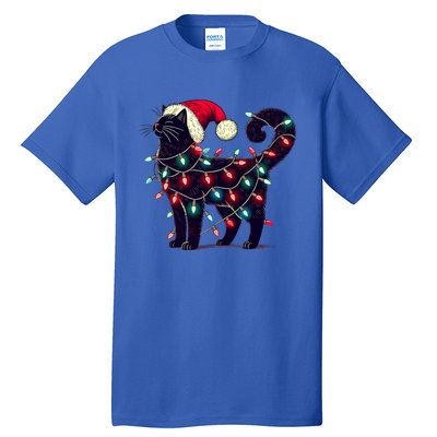 Meowy Catmas Christmas Cat Kitten Santa Hat Xmas Family Gift Tall T-Shirt