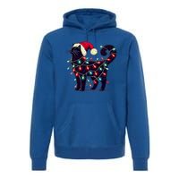 Meowy Catmas Christmas Cat Kitten Santa Hat Xmas Family Gift Premium Hoodie