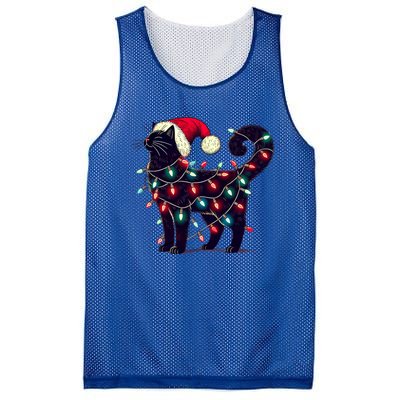 Meowy Catmas Christmas Cat Kitten Santa Hat Xmas Family Gift Mesh Reversible Basketball Jersey Tank