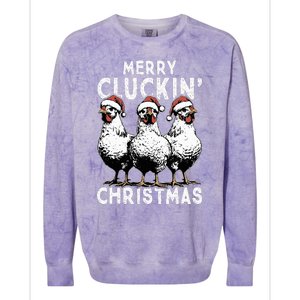 Merry Cluckin Christmas Funny Christmas Graphic Colorblast Crewneck Sweatshirt