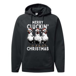 Merry Cluckin Christmas Funny Christmas Graphic Performance Fleece Hoodie