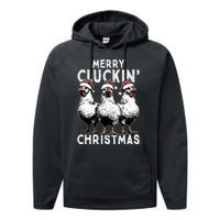 Merry Cluckin Christmas Funny Christmas Graphic Performance Fleece Hoodie