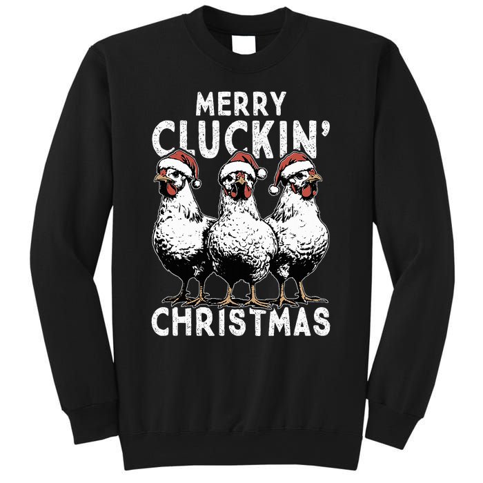 Merry Cluckin Christmas Funny Christmas Graphic Sweatshirt