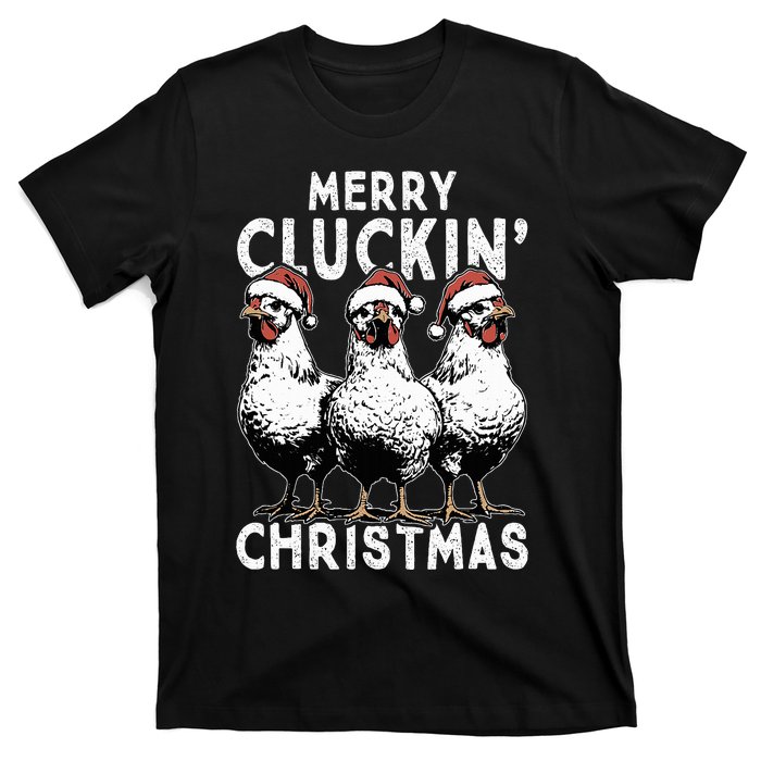 Merry Cluckin Christmas Funny Christmas Graphic T-Shirt