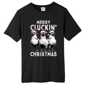 Merry Cluckin Christmas Funny Christmas Graphic Tall Fusion ChromaSoft Performance T-Shirt