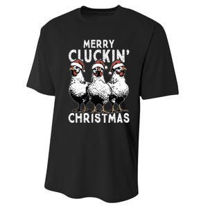 Merry Cluckin Christmas Funny Christmas Graphic Performance Sprint T-Shirt