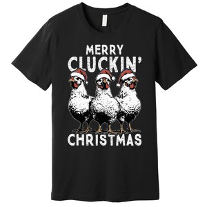 Merry Cluckin Christmas Funny Christmas Graphic Premium T-Shirt