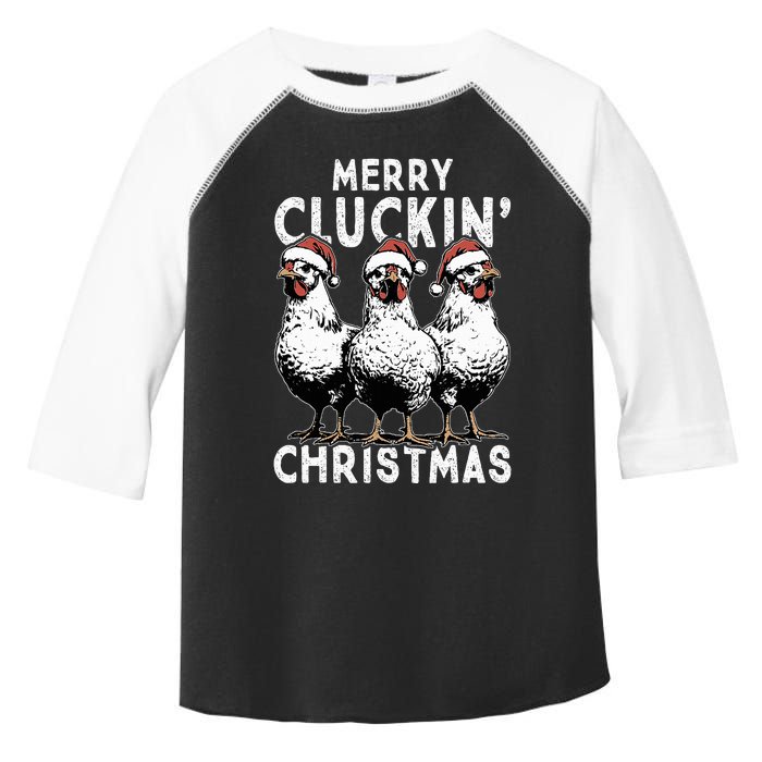 Merry Cluckin Christmas Funny Christmas Graphic Toddler Fine Jersey T-Shirt