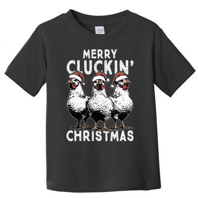 Merry Cluckin Christmas Funny Christmas Graphic Toddler T-Shirt