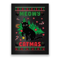 Meowy Catmas Cute Kawaii Cat Christmas Tree Ugly Sweater Poster