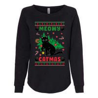 Meowy Catmas Cute Kawaii Cat Christmas Tree Ugly Sweater Womens California Wash Sweatshirt