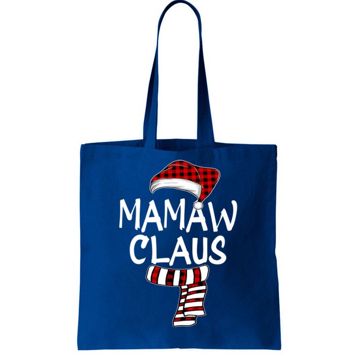 Mamaw Claus Christmas Family Santa Claus Red Plaid Grandma Gift Tote Bag