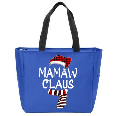 Mamaw Claus Christmas Family Santa Claus Red Plaid Grandma Gift Zip Tote Bag