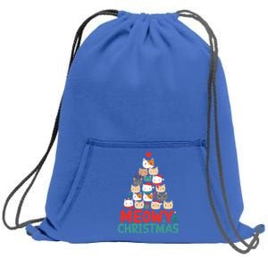 Meowy Christmas Cute Gift Sweatshirt Cinch Pack Bag